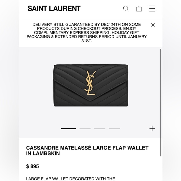 YSL cassandre envelope flap wallet on chain - Picture 15 of 15